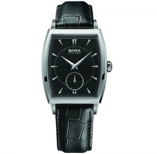 שעון יד לגבר מרובע עם רצועת עור 1512845 Hugo Boss.
