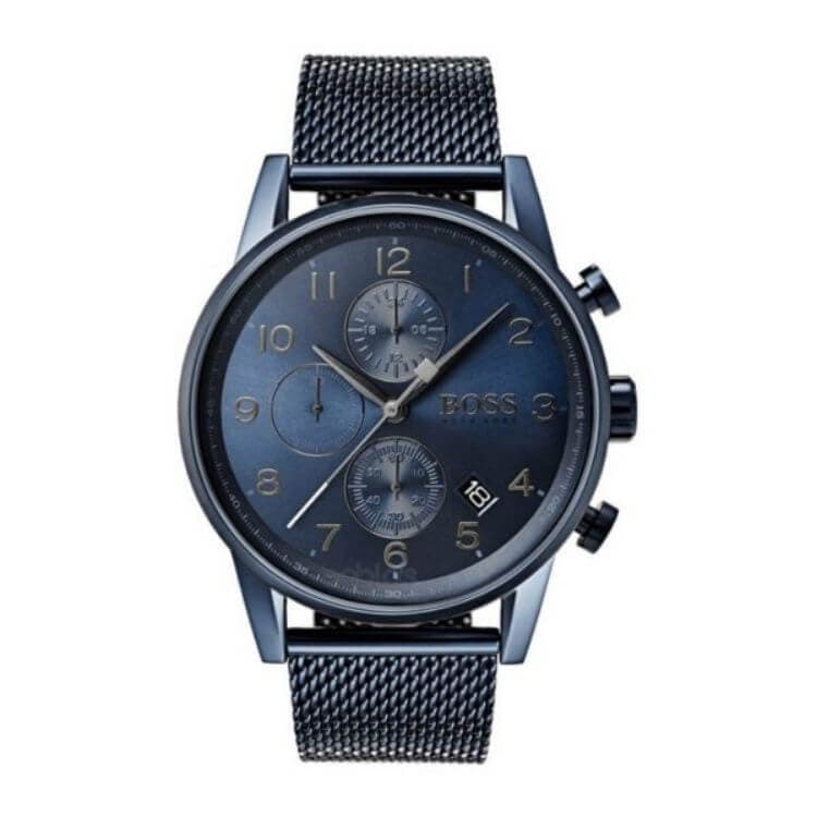 שעון יד רצועת מתכת כחולה לגבר 1513538 Hugo Boss.