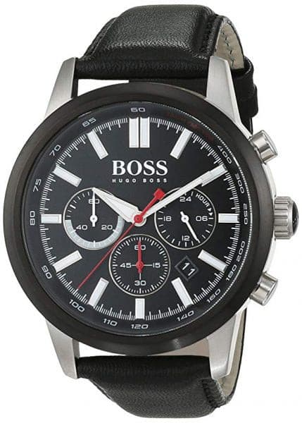 שעון יד אלגנטי לגבר עם רצועת עור 1513191 Hugo Boss.