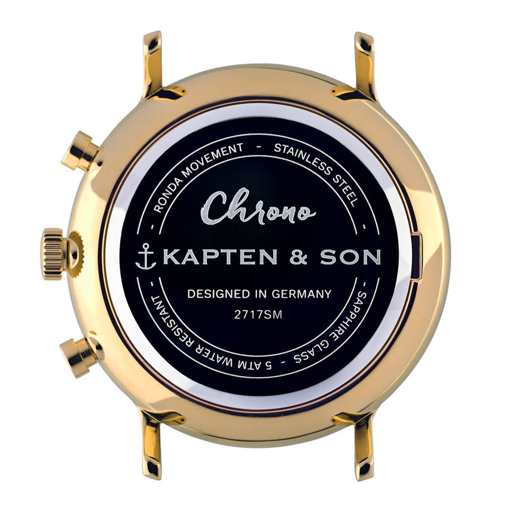 Kapten & Son Chrono Small Gold Green Steel.