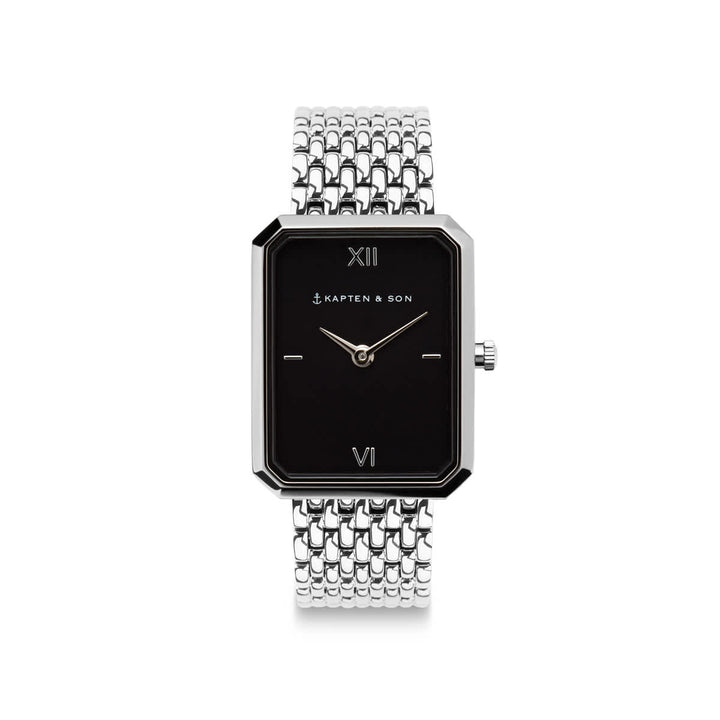 Grace Silver Black Woven Steel.