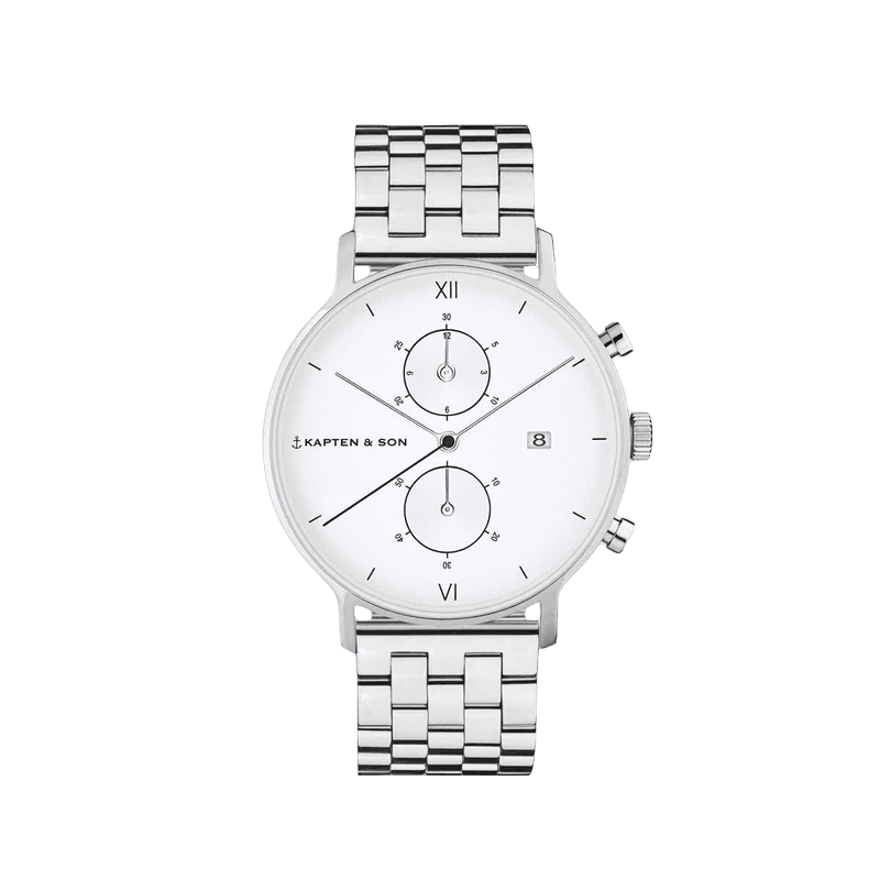 Kapten & Son Chrono Small Silver Steel.