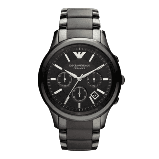 שעון ארמני אנלוגי לגבר קרמי שחור Emporio Armani AR1452.
