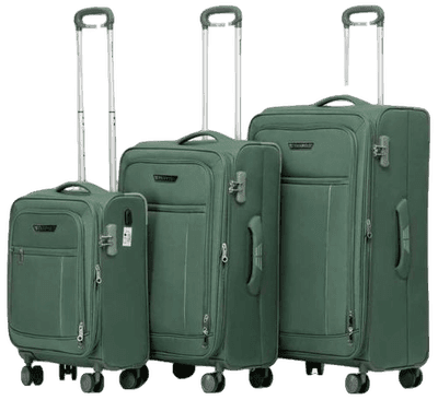 סט 3 מזוודות איכותיות Trooper Fuji צבע ירוק.