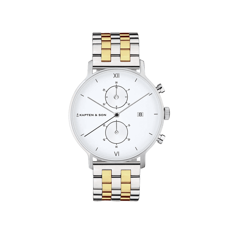 Kapten & Son Chrono Small Silver Bicolor Steel.